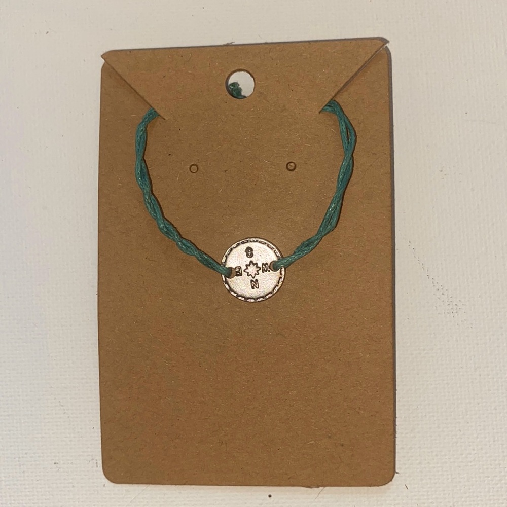 blue and silver compass bracelet/anklet